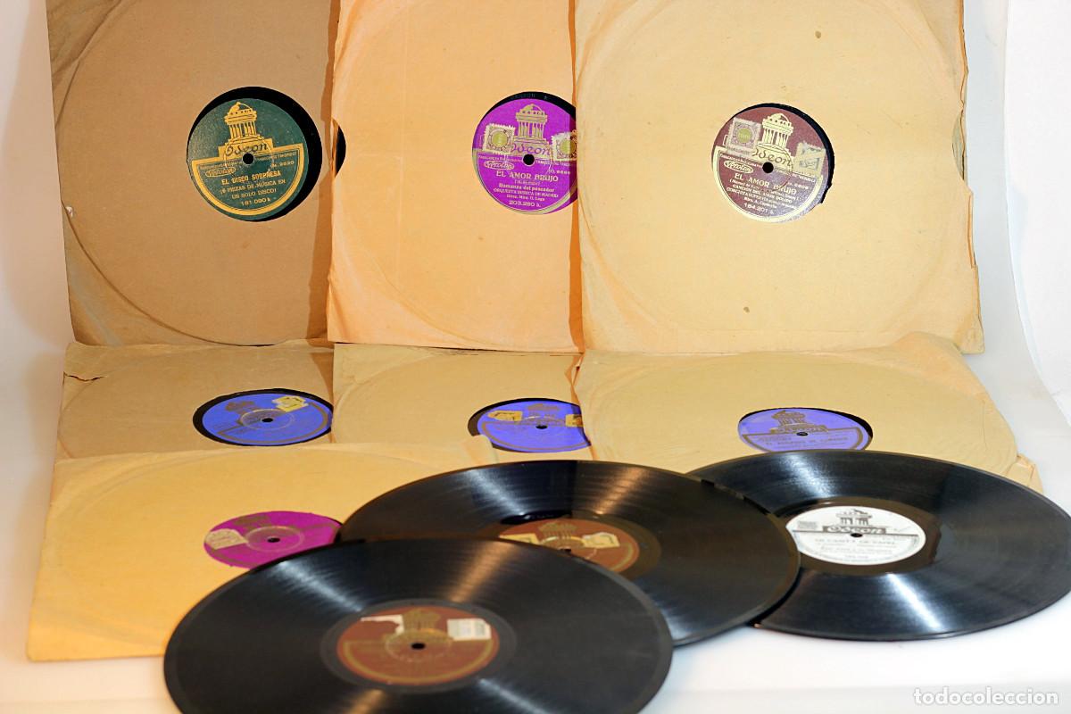 Discos de pizarra: Lote de 10 discos de pizarra. Odeon - Foto 1