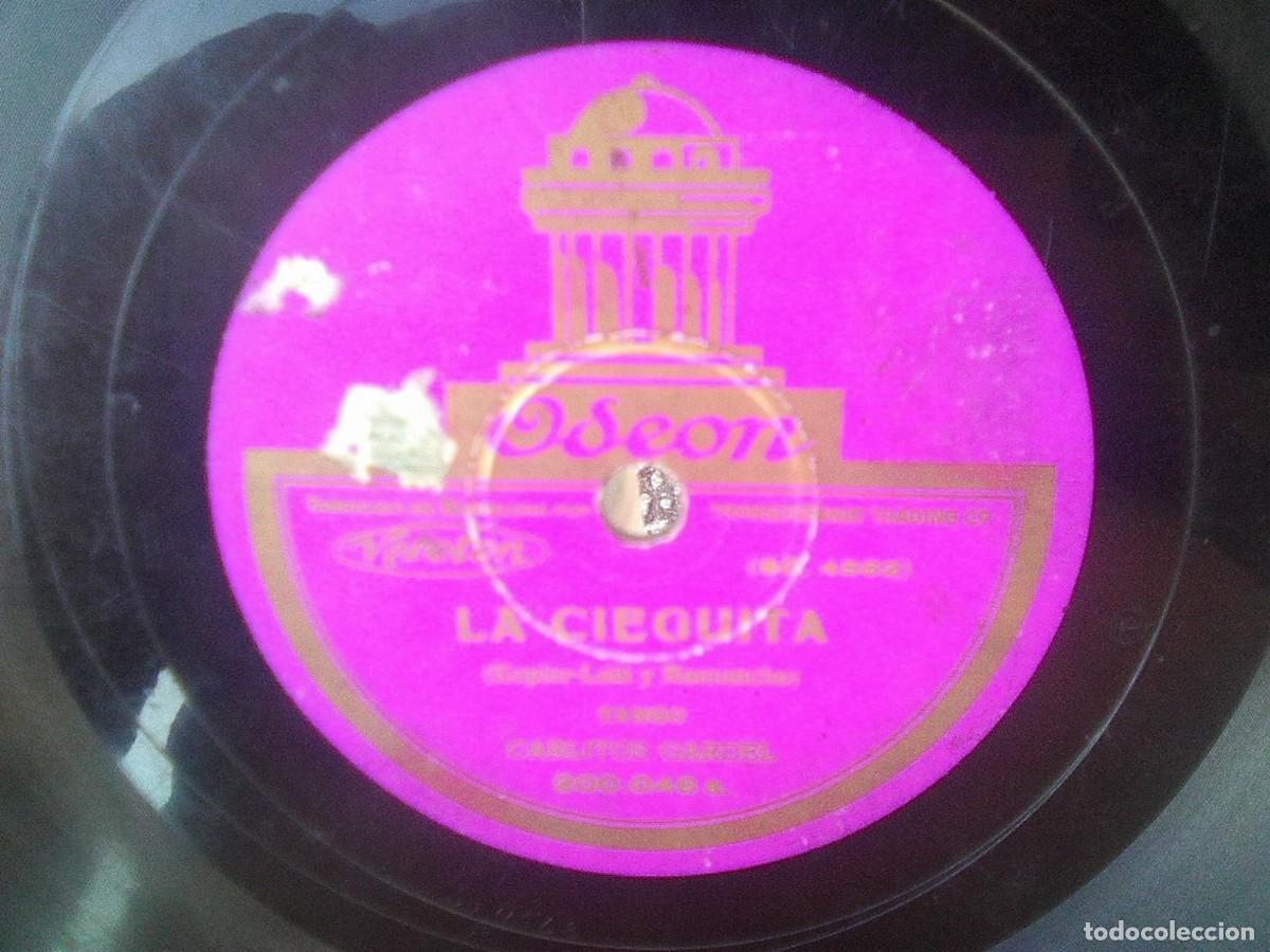 Discos de pizarra: Carlos Gardel - La Cieguita + Lobo De Mar (Ode&oacute;n, 1933) RF 200.046 - Foto 1