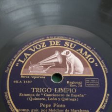 Discos de pizarra: DISCO DE PIZARRA PEPE EL PINTO TRIGO LIMPIO