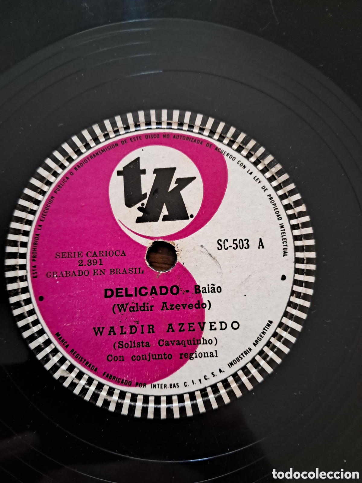 Discos de pizarra: Disco pizarra 78 Waldir Azevedo - Foto 1