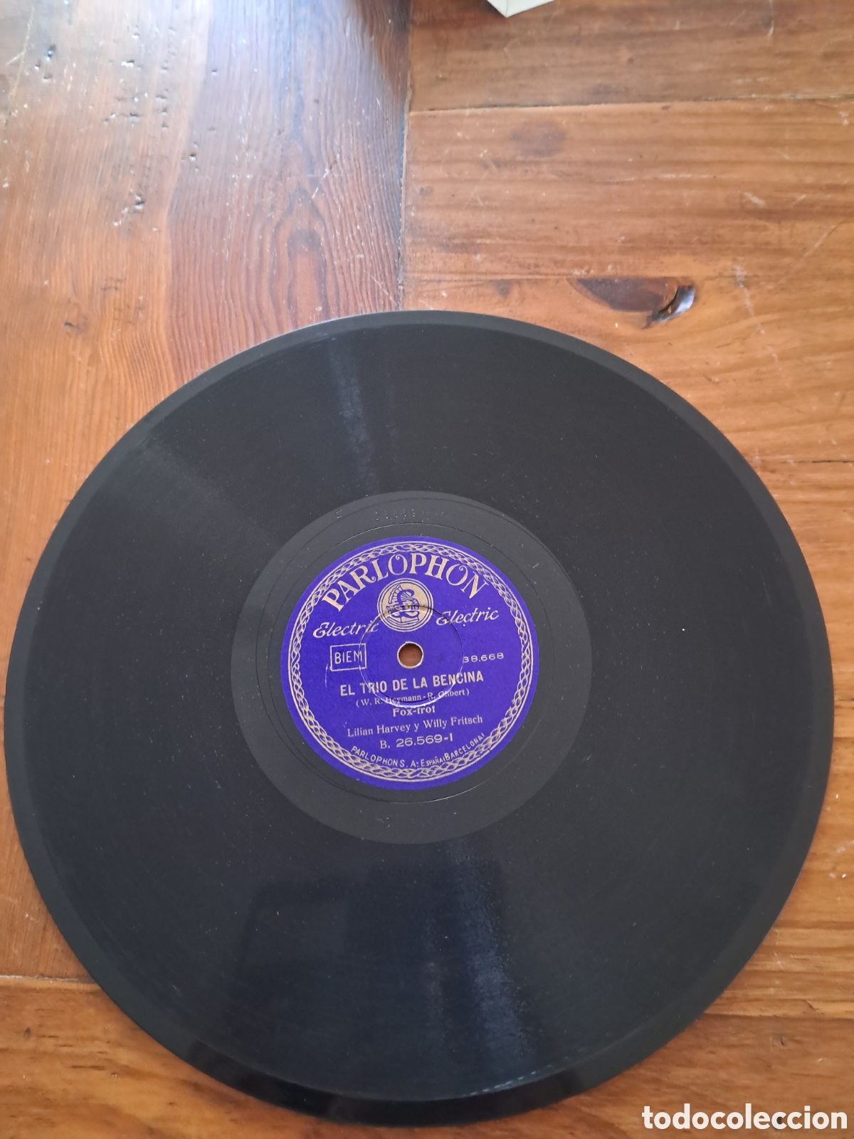 Discos de pizarra: Disco pizarra 78 el tr&iacute;o de la bencina - Foto 2