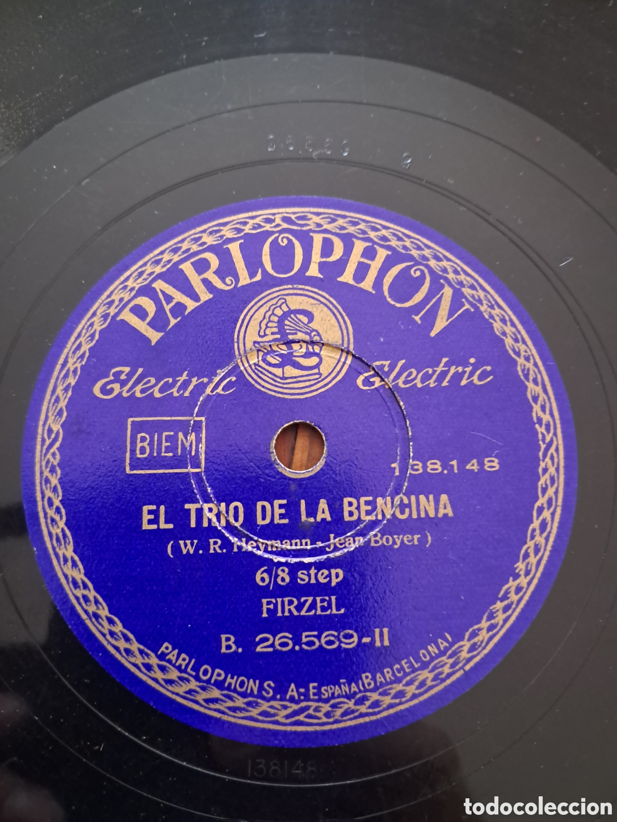 Discos de pizarra: Disco pizarra 78 el tr&iacute;o de la bencina - Foto 3