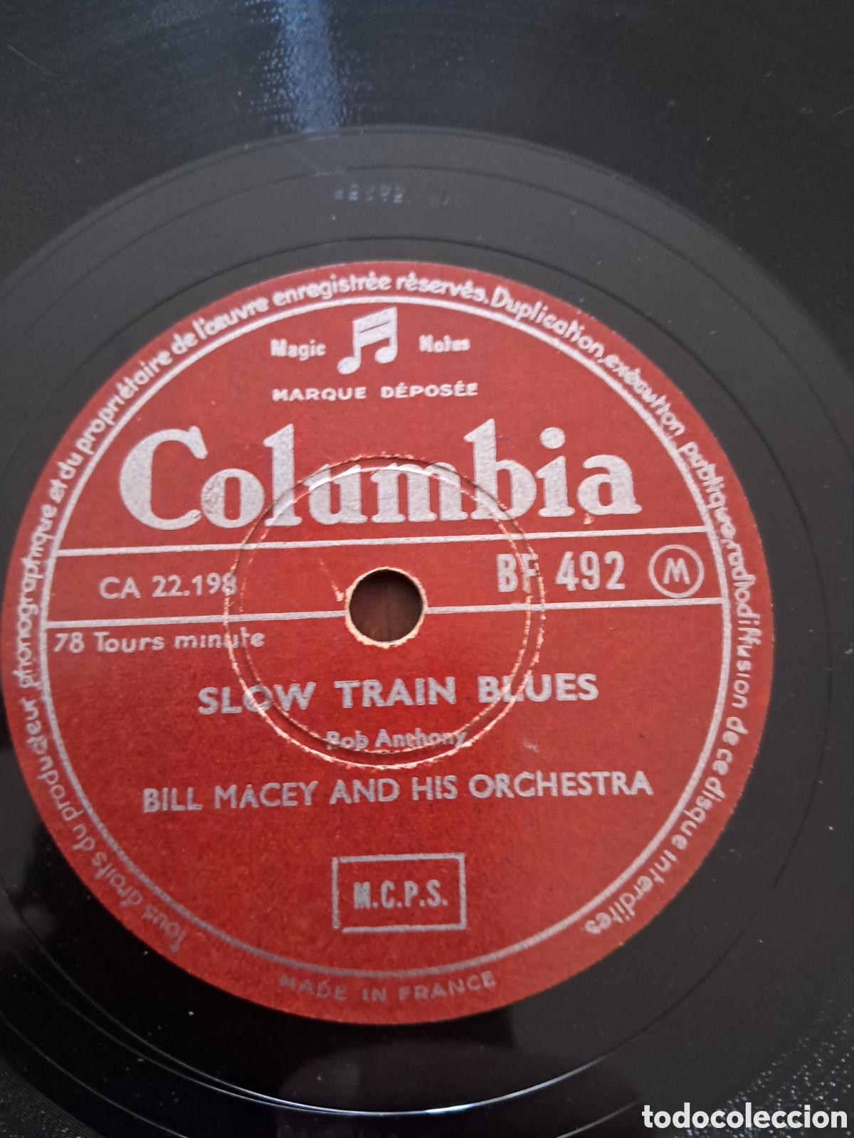 Discos de pizarra: Disco pizarra 78 Bill Macey blues - Foto 1