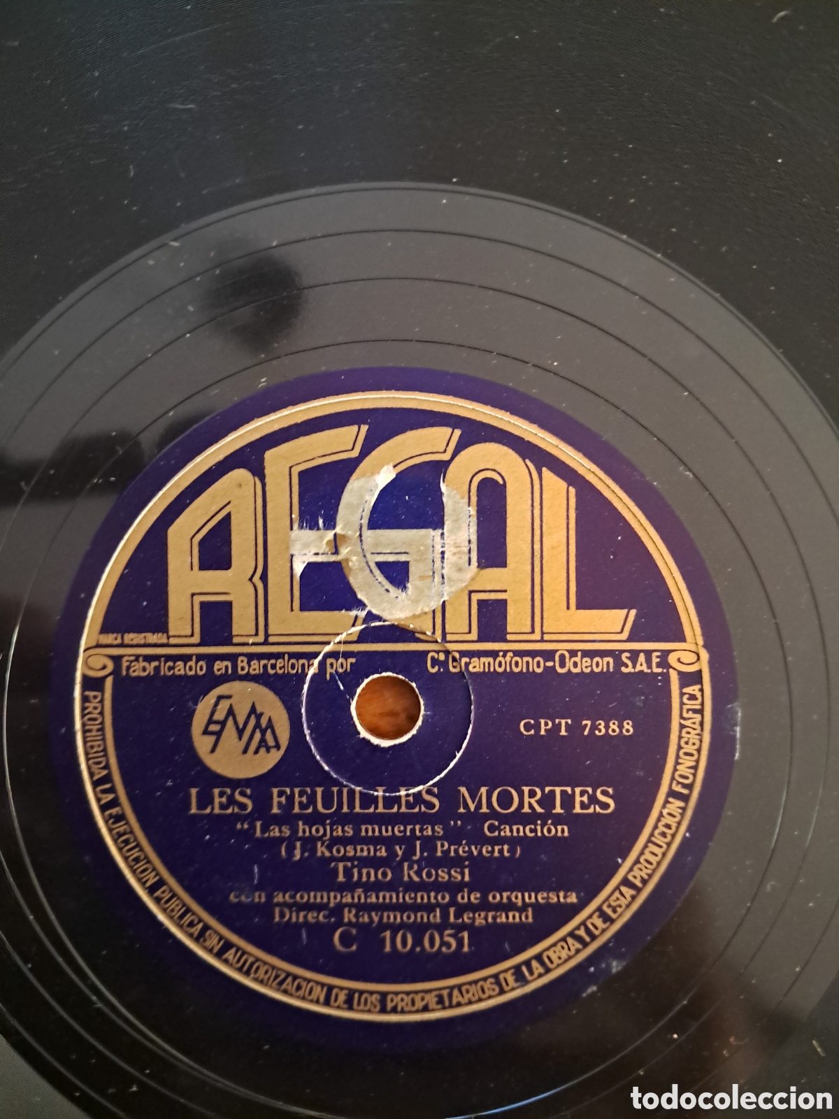 Discos de pizarra: Tino Rossi &rdquo;les feuilles mortes: - Foto 1