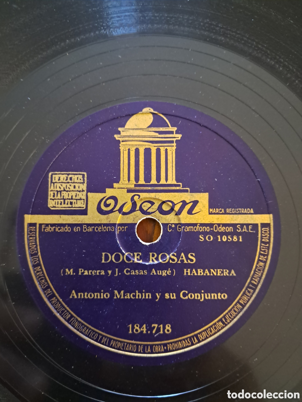 Discos de pizarra: Antonio Mach&iacute;n &rdquo;en la acera de enfrente/doce rosas&rdquo; - Foto 1