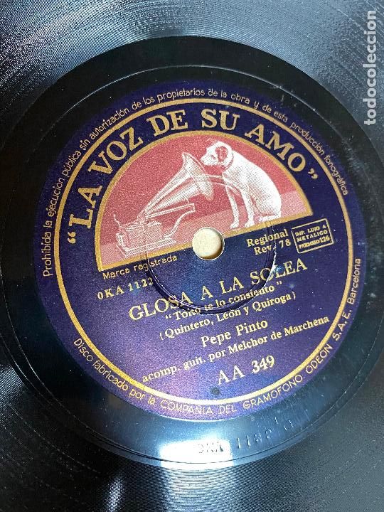 Discos de pizarra: Pepe Pinto - Cosas del pinto - Glosa a la Solea - Foto 3