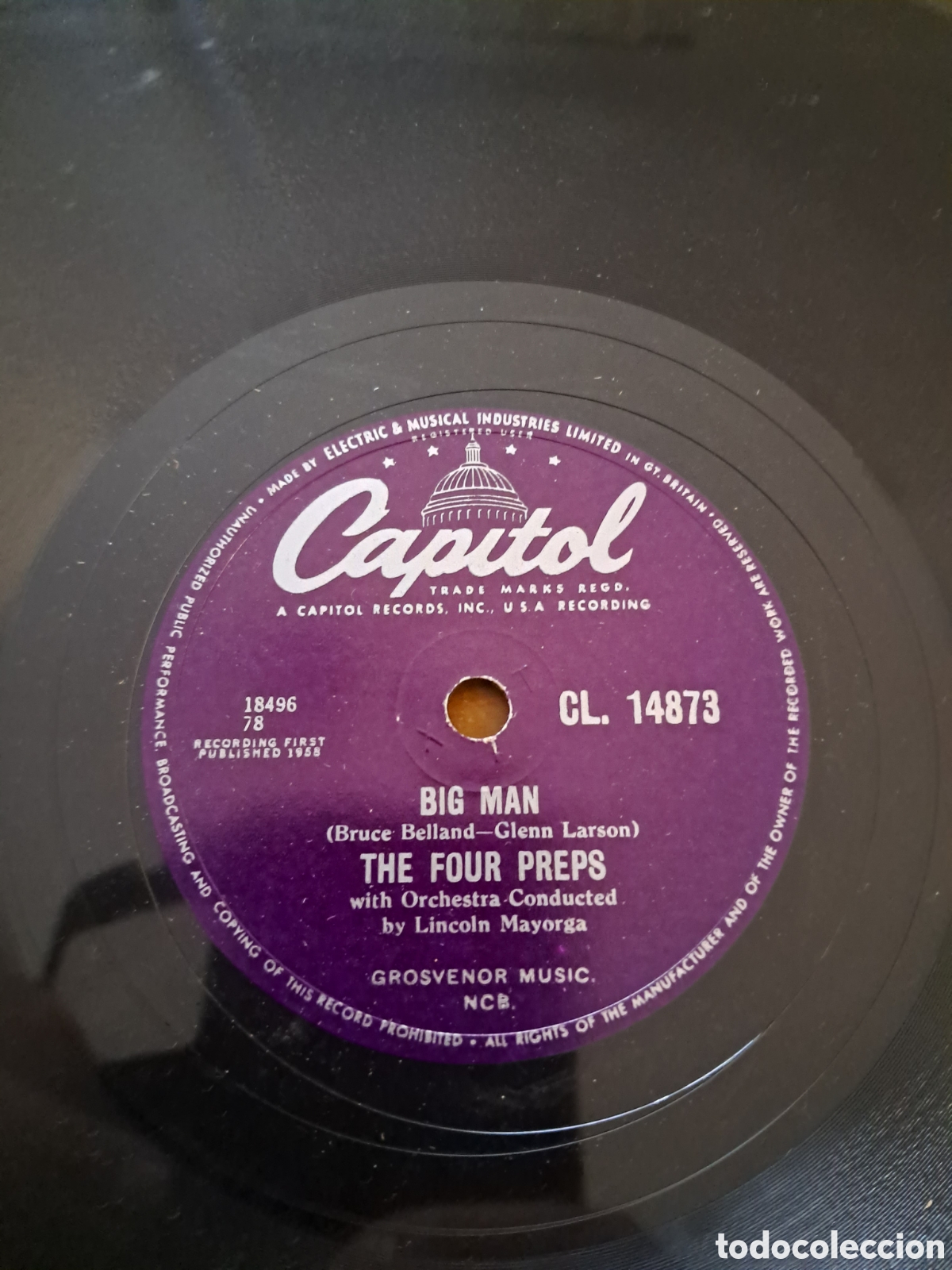 Discos de pizarra: Four preps &rdquo;stop,baby/big man&rdquo; - Foto 1
