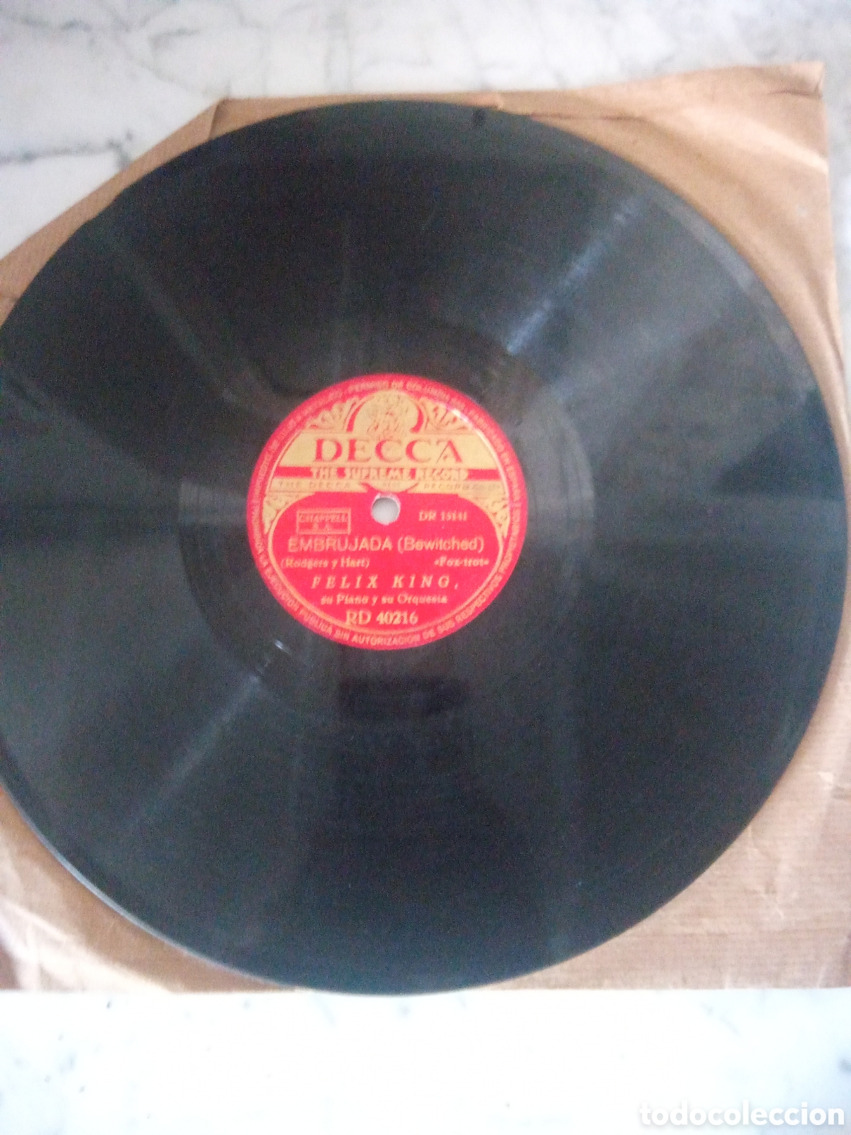 Discos de pizarra: Disco pizarra Decca F&eacute;lix King 40216 - Foto 3