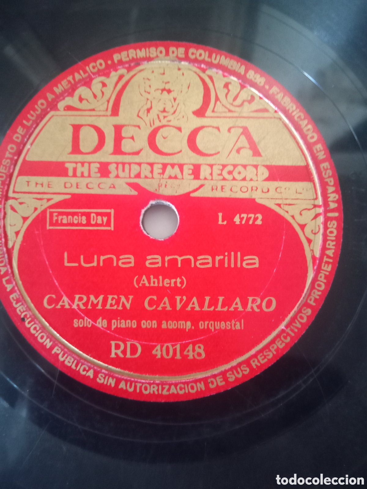 Discos de pizarra: Disco pizarra Decca 40148 - Foto 2