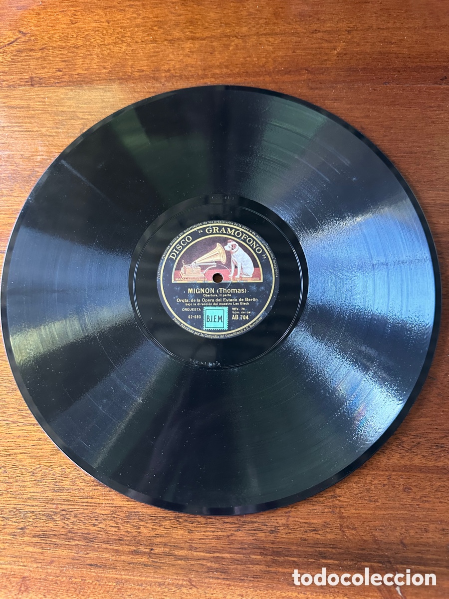 Discos de pizarra: MIGNON ( THOM&Aacute;S ) OBERTURA PARTE I Y II OPERA DEL ESTADO DE BERLIN - Foto 4