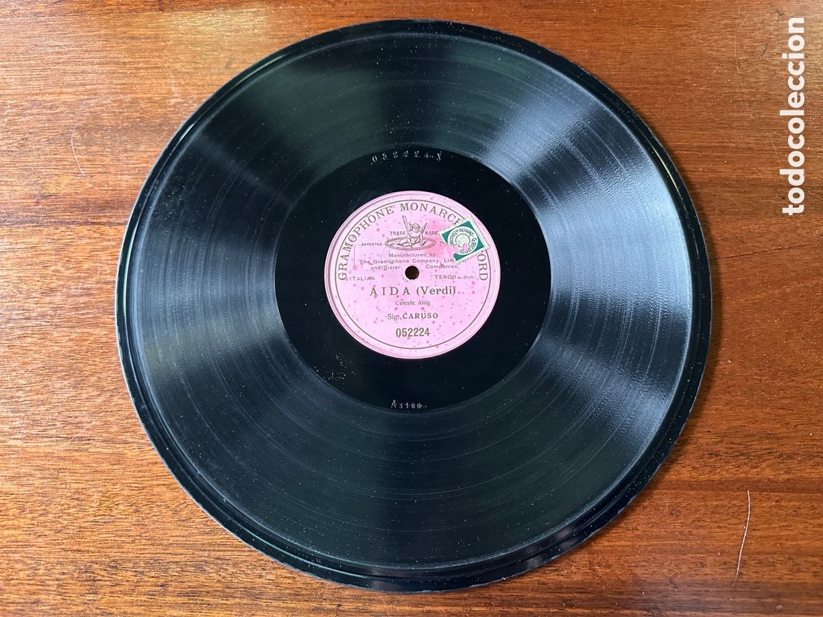 Discos de pizarra: AIDA ( VERDI ) CELESTE / CARUSO - MONOFACIAL - Foto 2