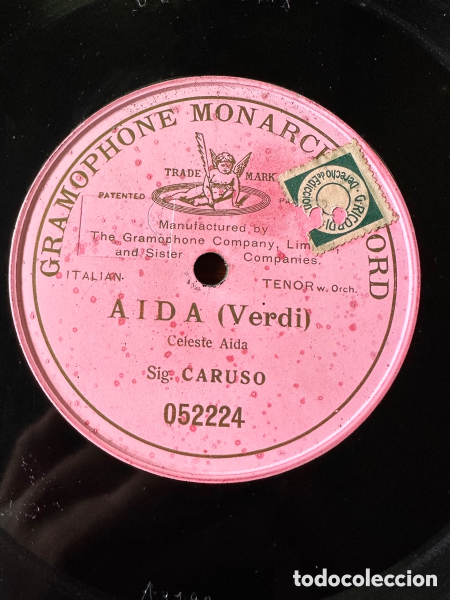 Discos de pizarra: AIDA ( VERDI ) CELESTE / CARUSO - MONOFACIAL - Foto 1