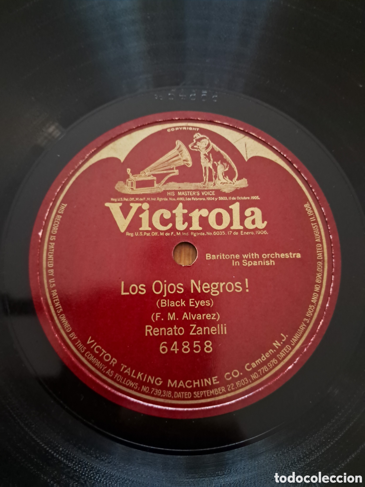Discos de pizarra: Renato Zanelli &rdquo;los ojos negros&rdquo; - Foto 1