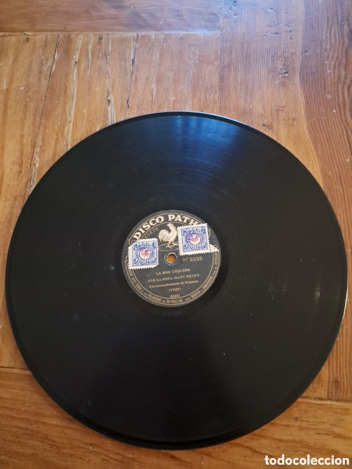 Discos de pizarra: Mary Bruny &rdquo;la chulona&rdquo; couplet disco pathe - Foto 2
