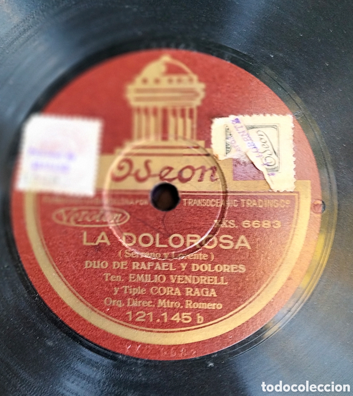 Discos de pizarra: DISCO DE PIZARRA - LA DOLOROSA - PARA GRAMOLA - ODEON - Foto 2