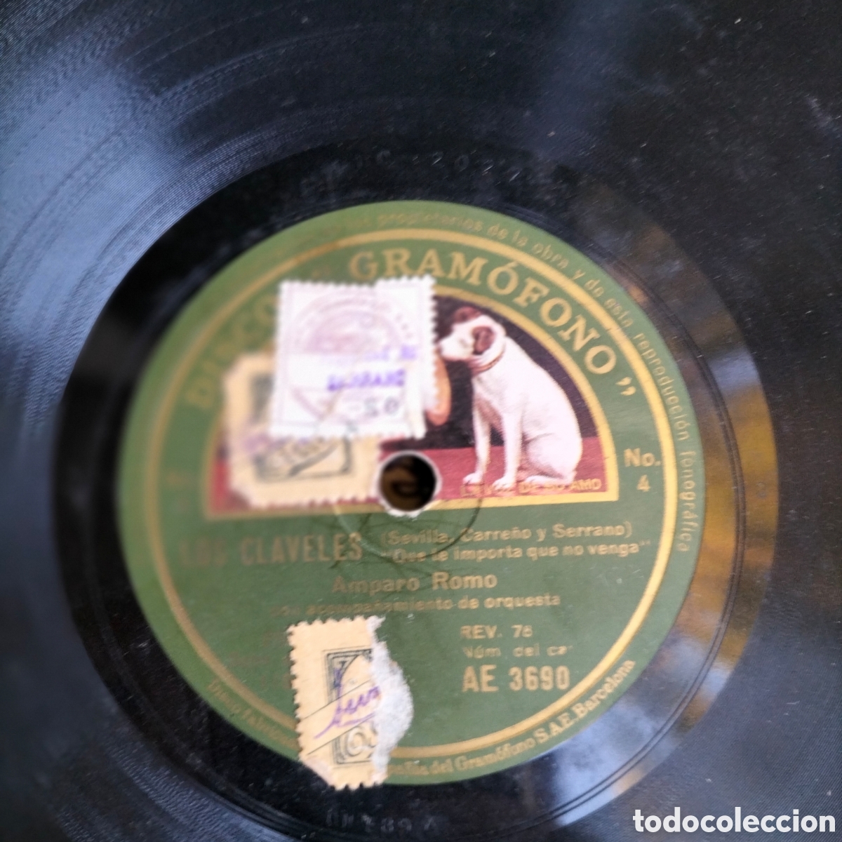 Discos de pizarra: ANTIGUO DISCO DE GRAMOLA LOS CLAVELES - DISCO GRAMOFONO - - Foto 2
