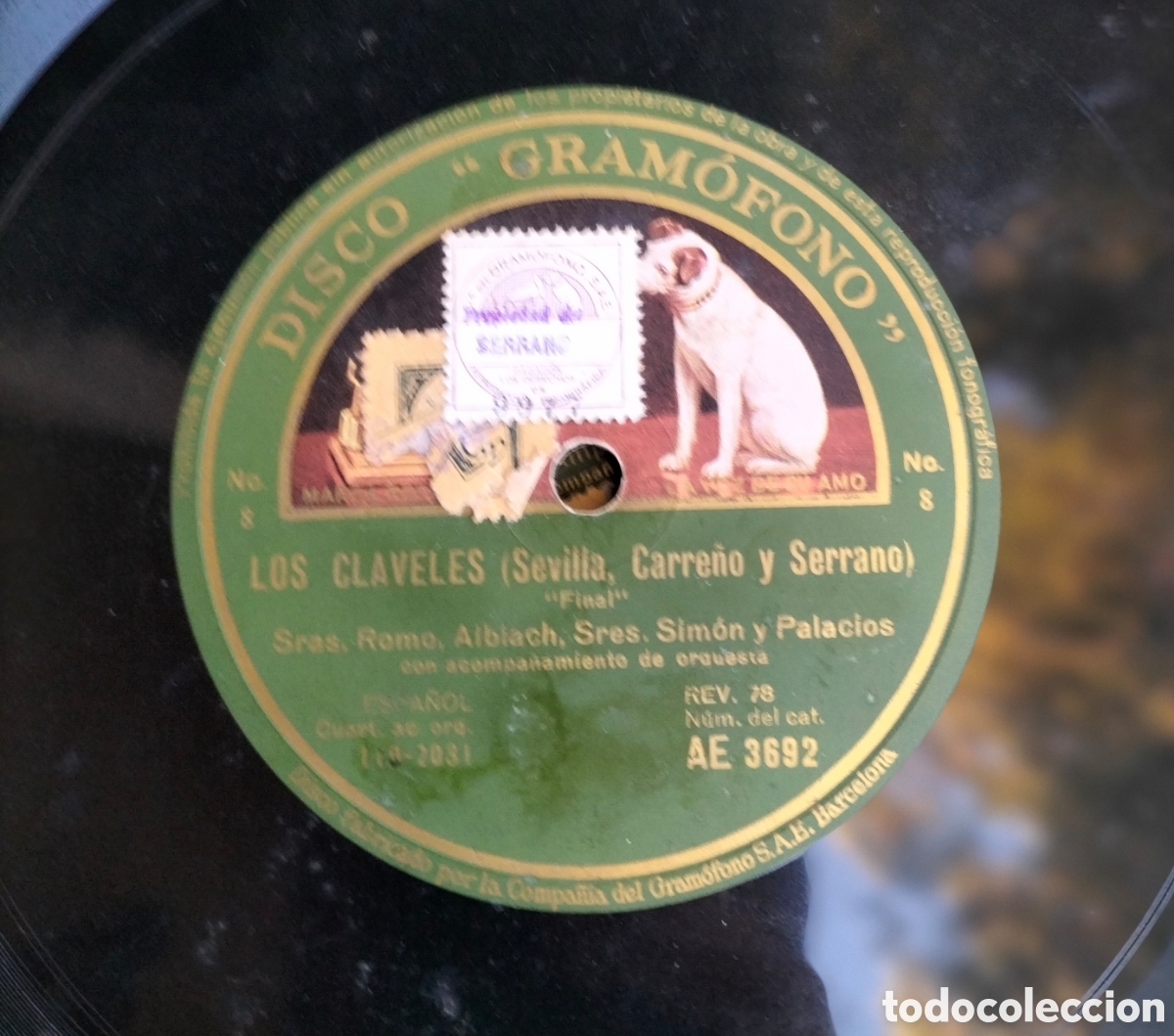 Discos de pizarra: ANTIGUO DISCO DE GRAMOLA LOS CLAVELES - DISCO GRAMOFONO - - Foto 2