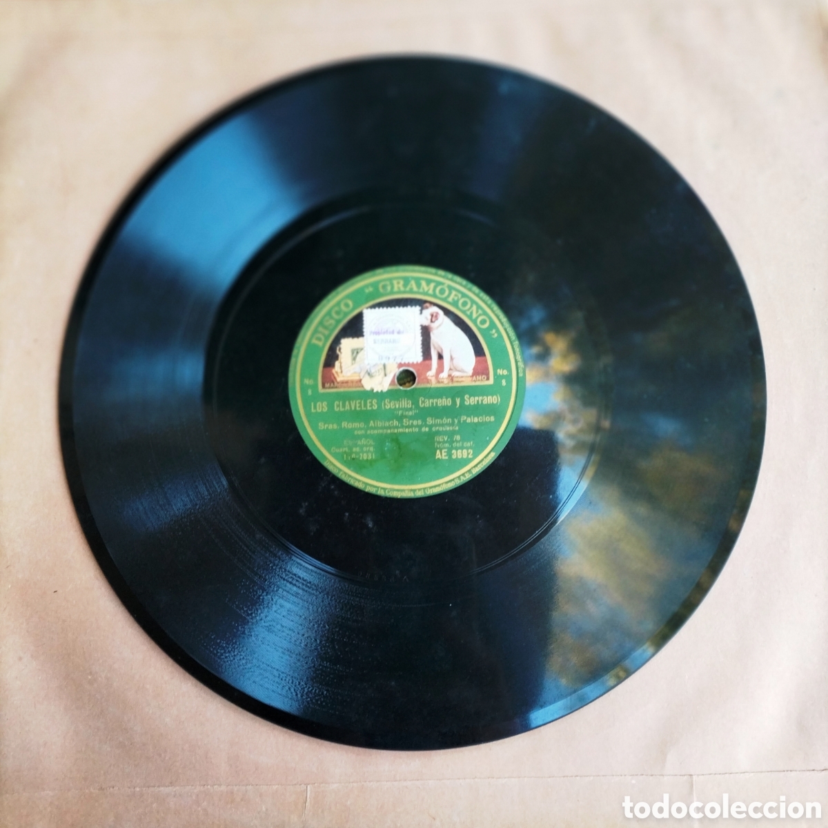 Discos de pizarra: ANTIGUO DISCO DE GRAMOLA LOS CLAVELES - DISCO GRAMOFONO - - Foto 1