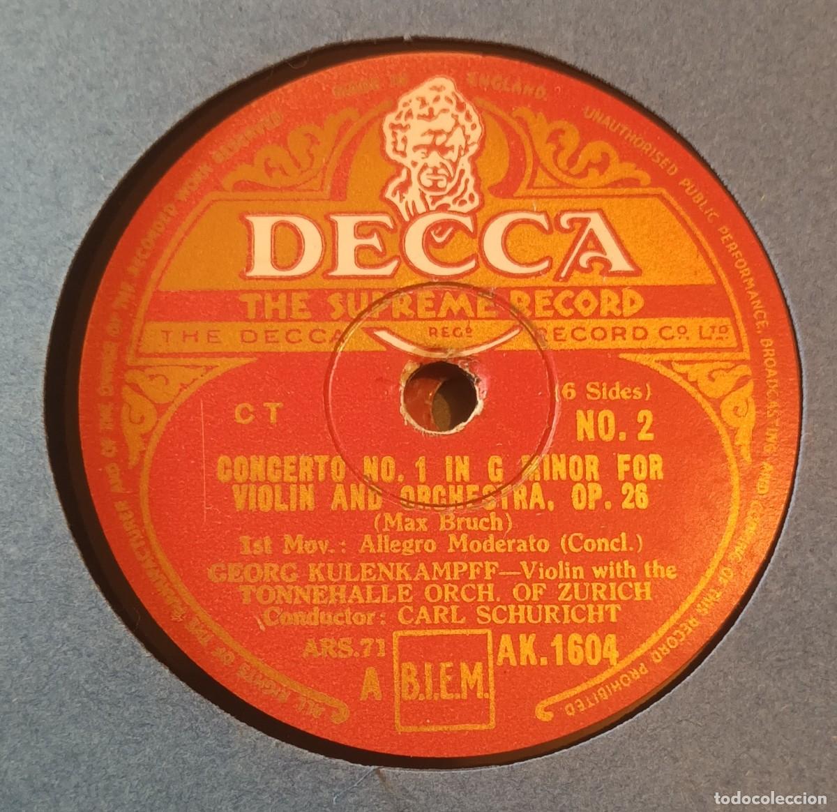 Discos de pizarra: ALBUM CON 3 DISCOS DE PIZARRA &ndash; MAX BRUCH - DECCA &ndash; STERLING - Foto 4