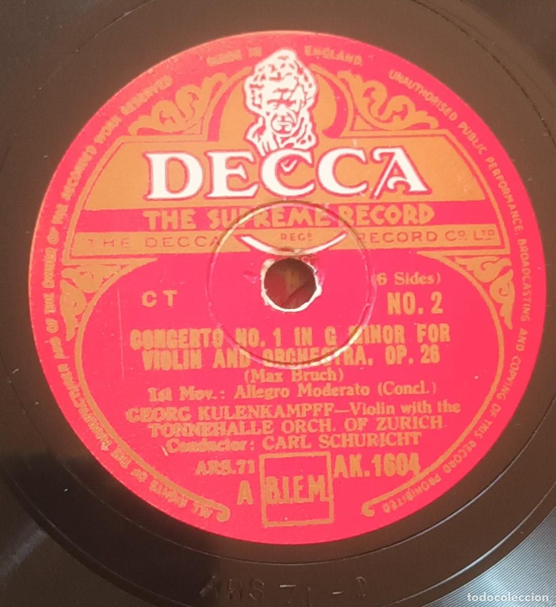 Discos de pizarra: ALBUM CON 3 DISCOS DE PIZARRA &ndash; MAX BRUCH - DECCA &ndash; STERLING - Foto 5