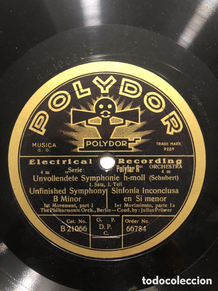 Discos de pizarra: Disco pizarra polydor sinfon&iacute;a inconclusa en s&iacute; menor schubert - Foto 1