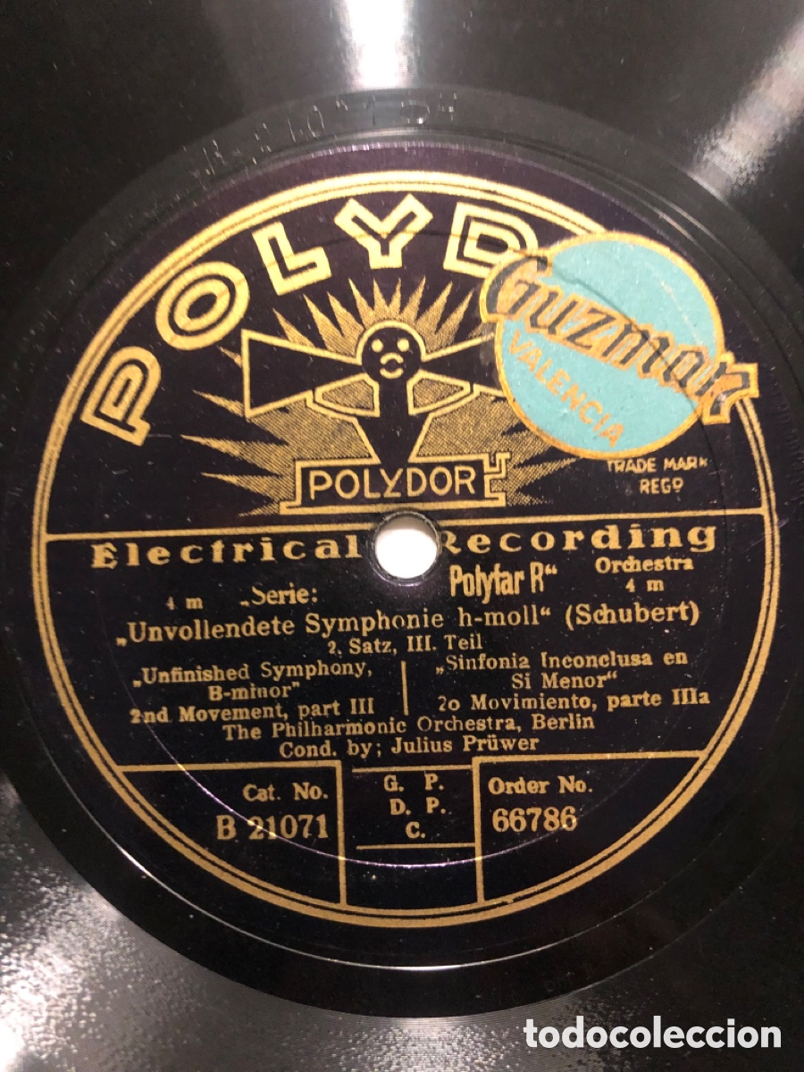 Discos de pizarra: Disco pizarra polydor sinfon&iacute;a inconclusa en s&iacute; menor schubert - Foto 1