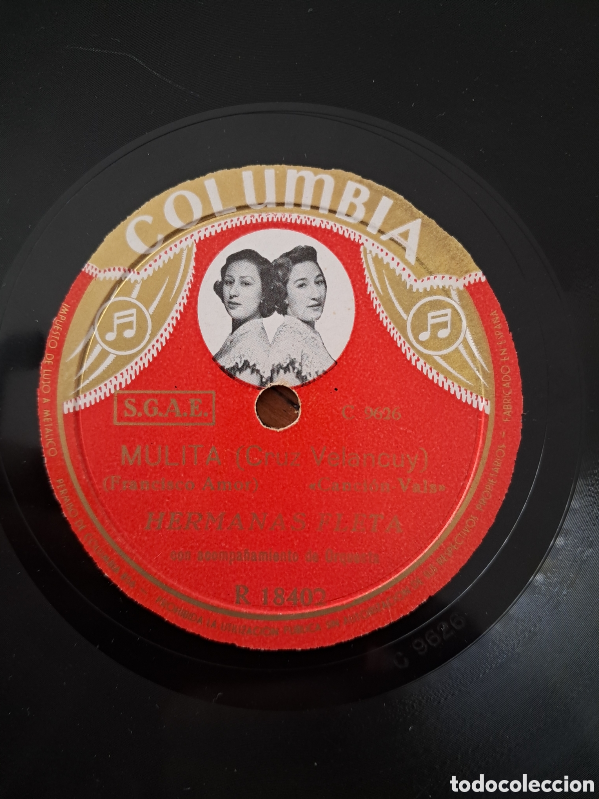 Discos de pizarra: Disco de pizarra hermanas Fleta nuevo - Foto 1