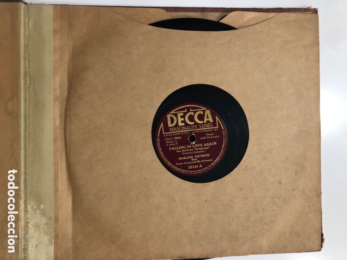 Discos de pizarra: Album decca 3 discos pizarra de marlene dietrich - Foto 2