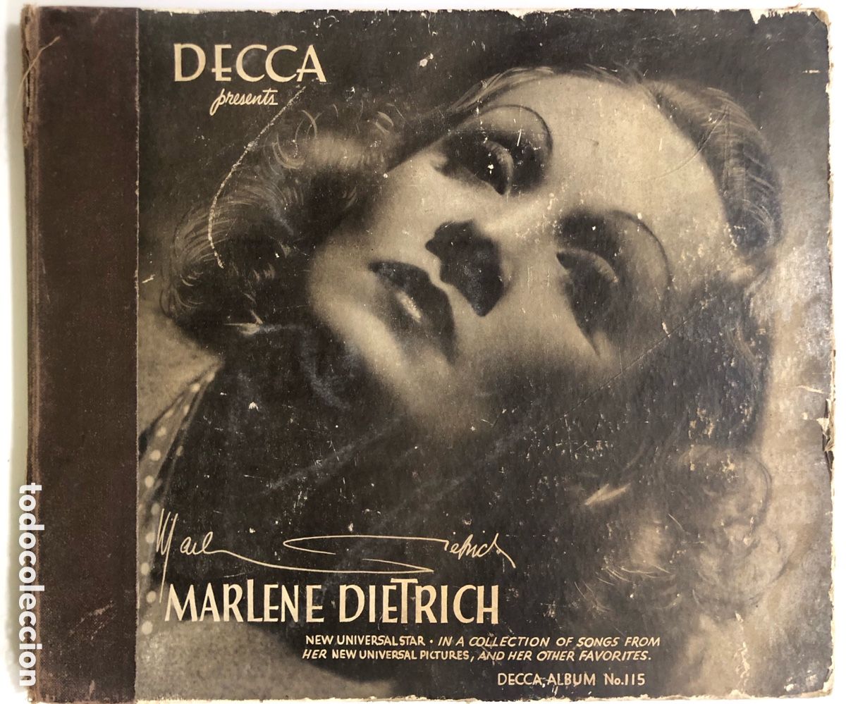 Discos de pizarra: Album decca 3 discos pizarra de marlene dietrich - Foto 1