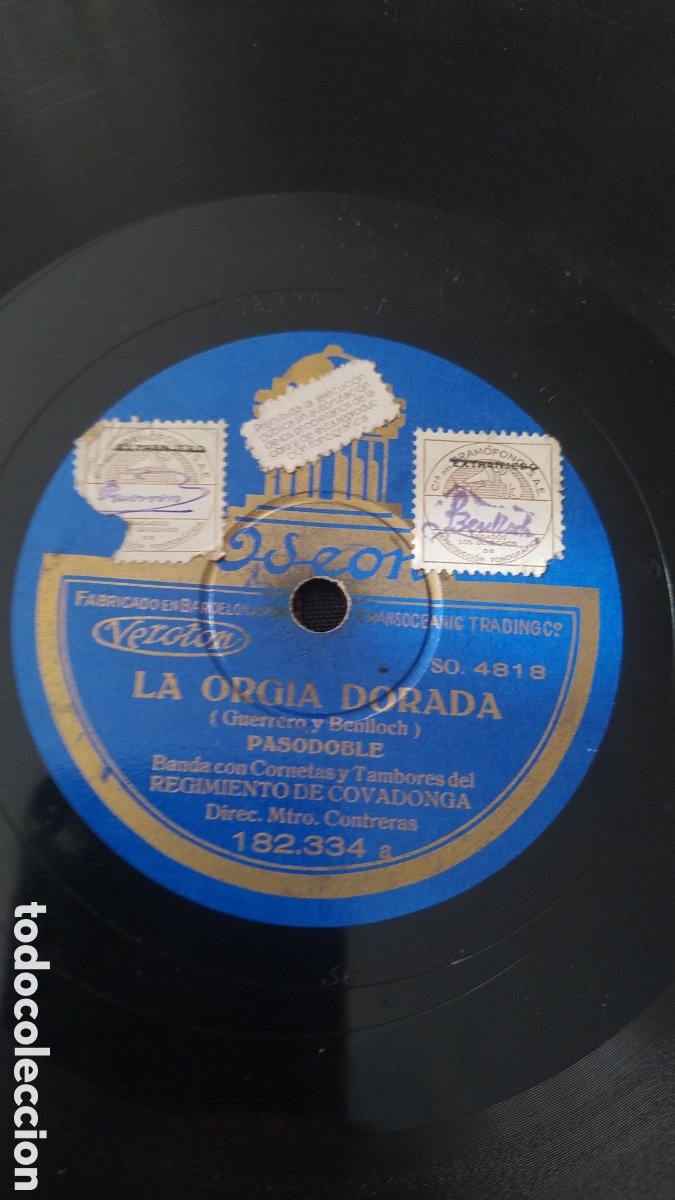 antiguo disco de pizarra jordeon la orgía dorad - Compra venta en  todocoleccion