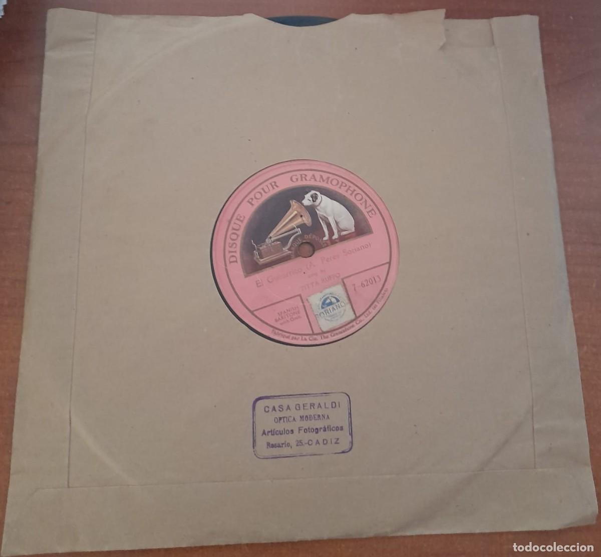 Discos de pizarra: DISCO DE PIZARRA DE TITTA RUFO, EL GUITARRICO - Foto 1