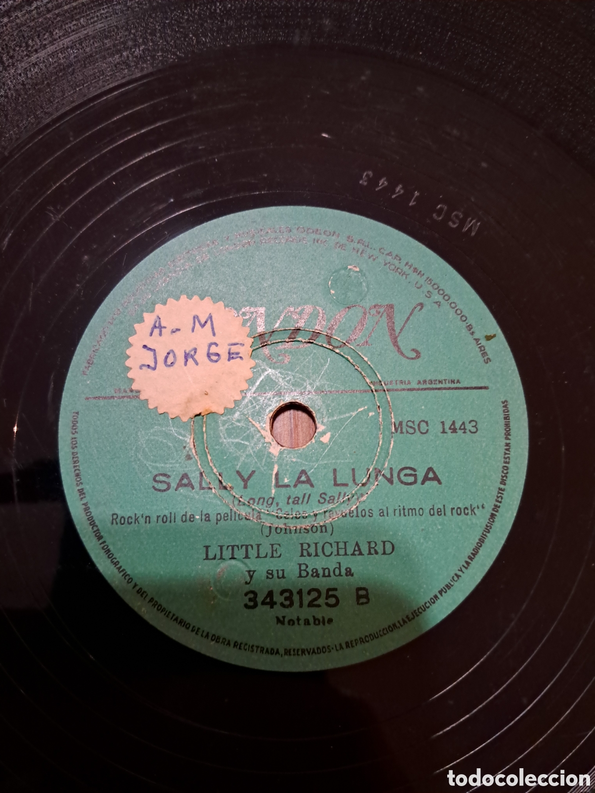 Discos de pizarra: Little Richard Sally la lunga (long tall sally/rip it up) - Foto 1
