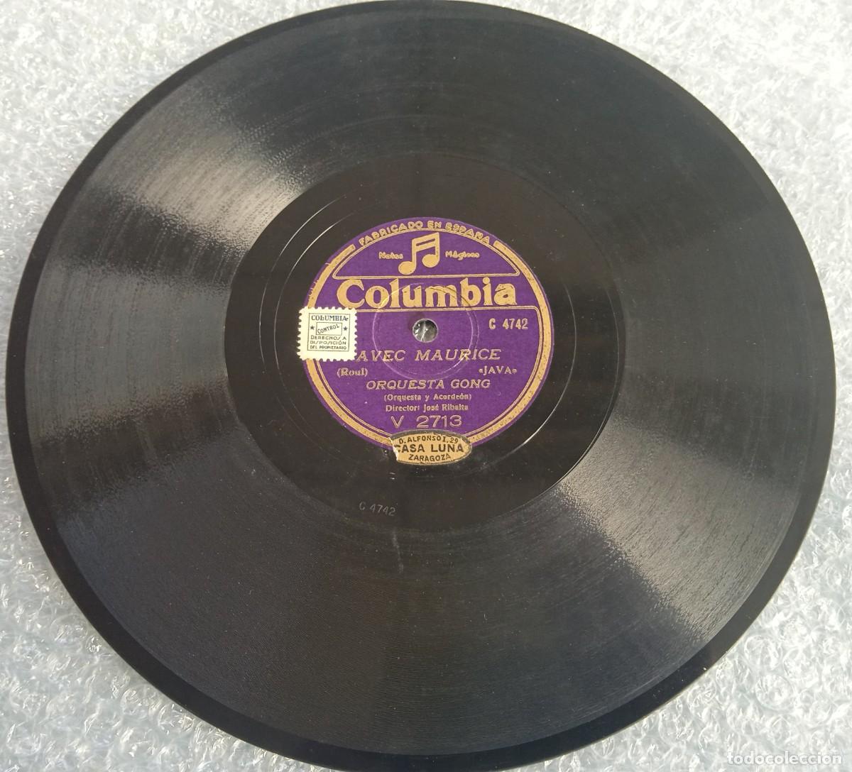 Discos de pizarra: Orquesta Gong. Dirige Jos&eacute; Ribalta. Java/ Ranchera. 78 rpm - Foto 3