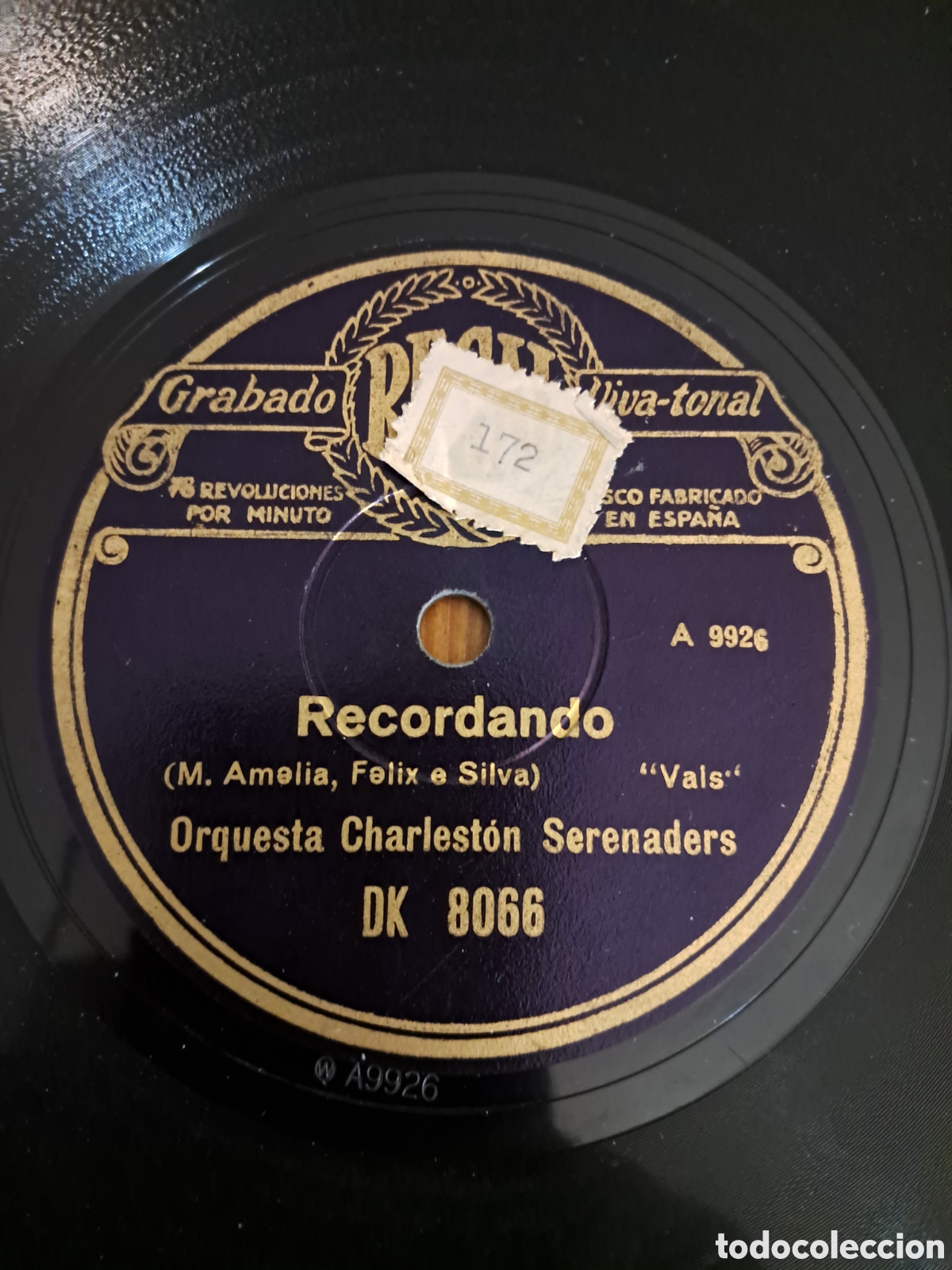 Discos de pizarra: Orquesta charleston serenaders &rdquo;recordando/ / yurity-maxixe&rdquo; - Foto 1