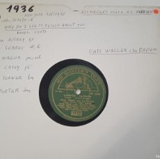 Discos de pizarra: FOX TROT 78 RPM. 1936. FATS WALLER. PIANO