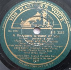Discos de pizarra: JAZZ 78 RPM (1936)FATS WALLER. PLEASE KEEP ME IN YOUR DREAMS