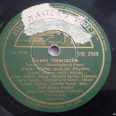 Discos de pizarra: JAZZ 78 RPM FATS WALLER (1937) SWEET HEARTACHE
