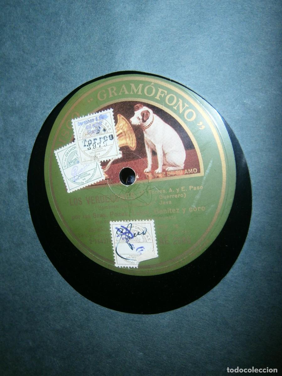 Discos de pizarra: ANTIGUO DISCO DE PIZARRA - LOS VERDERONES - DLP6 - Foto 4