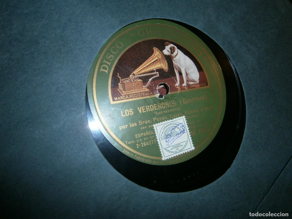 Discos de pizarra: ANTIGUO DISCO DE PIZARRA - LOS VERDERONES - DLP6 - Foto 5