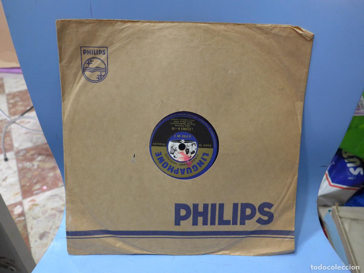 Discos de pizarra: CURSO DE FRANCES EN UN DISCO DE PIZARRA DE PHILIPS LINGUAPHONE - Foto 1