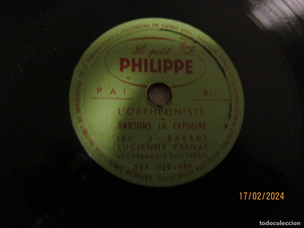 Discos de pizarra: ANTIGUO MINI DISCO PHILIPP DE PIZARRA DE 20 CTM - Foto 3