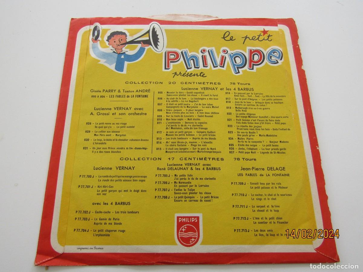 Discos de pizarra: ANTIGUO MINI DISCO PHILIPP DE PIZARRA DE 20 CTM - Foto 5