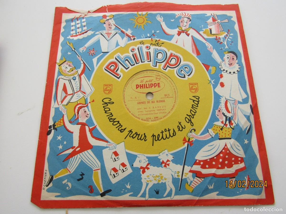 Discos de pizarra: ANTIGUO MINI DISCO PHILIPP DE PIZARRA DE 20 CTM - Foto 1