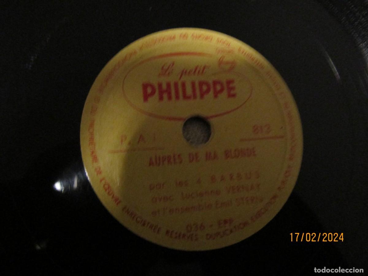 Discos de pizarra: ANTIGUO MINI DISCO PHILIPP DE PIZARRA DE 20 CTM - Foto 3