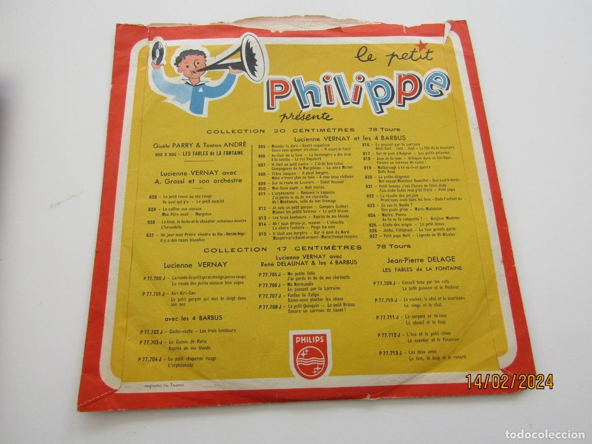 Discos de pizarra: ANTIGUO MINI DISCO PHILIPP DE PIZARRA DE 20 CTM - Foto 5