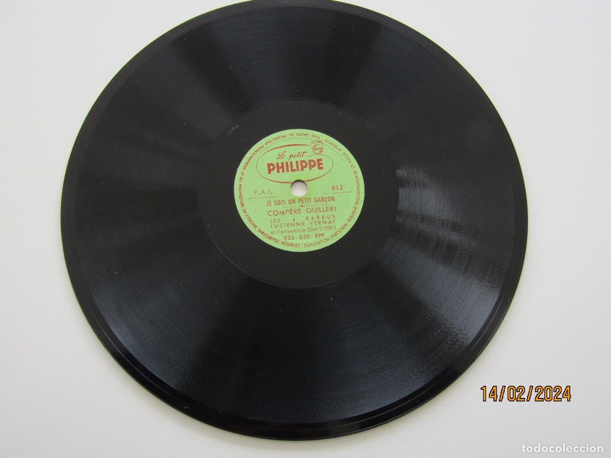 Discos de pizarra: ANTIGUO MINI DISCO PHILIPP DE PIZARRA DE 20 CTM - Foto 3