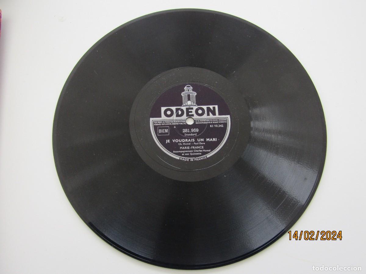 Discos de pizarra: Disco pizarra gram&oacute;fono ODEON frances - Foto 1