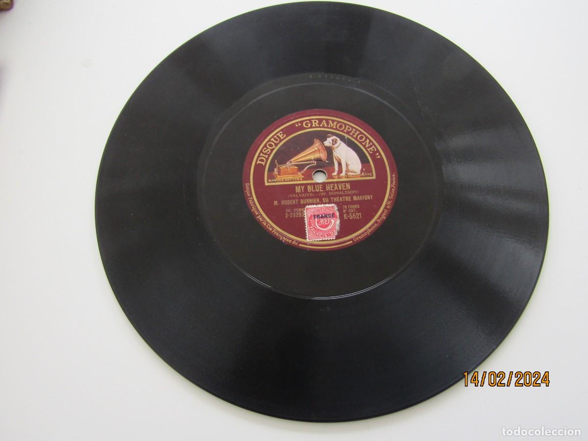 Discos de pizarra: Disco pizarra gram&oacute;fono LA VOZ DE SU AMO FRACES - Foto 1
