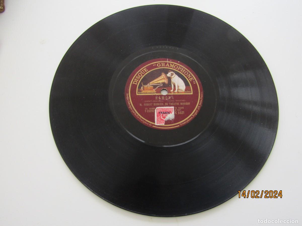Discos de pizarra: Disco pizarra gram&oacute;fono LA VOZ DE SU AMO FRACES - Foto 2