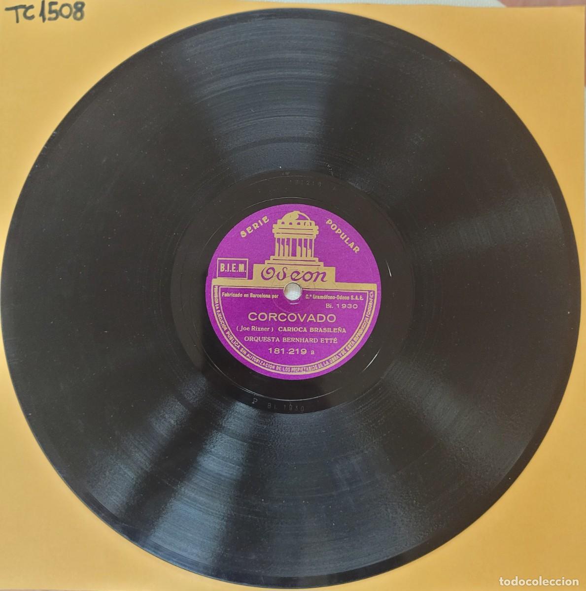 Discos de pizarra: DISCO 78 RPM - ODEON - ORQ. BERNHARD ETT&Eacute; - EN EL HAREM / CORCOVADO - Foto 2
